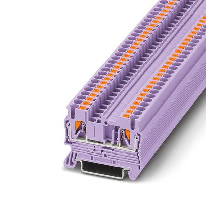 Phoenix Contact Feed-Through Terminal Block; PT 2.5 VT ; 20A; 600V; 1-Level; #26 - #12; Push-In Connection; Violet